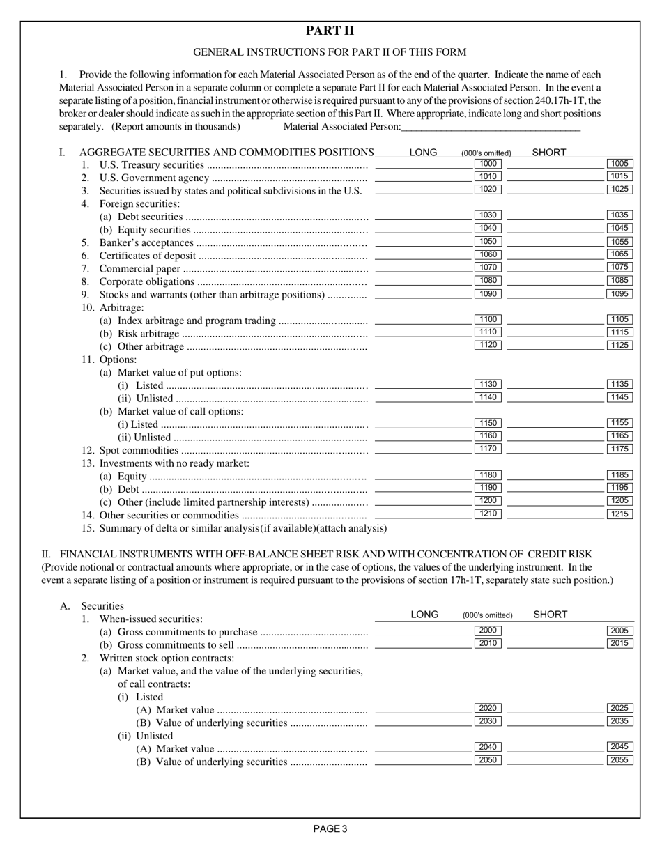 SEC Form 2332 (17-H) Risk Assessment Report for Brokers and Dealers, Page 3