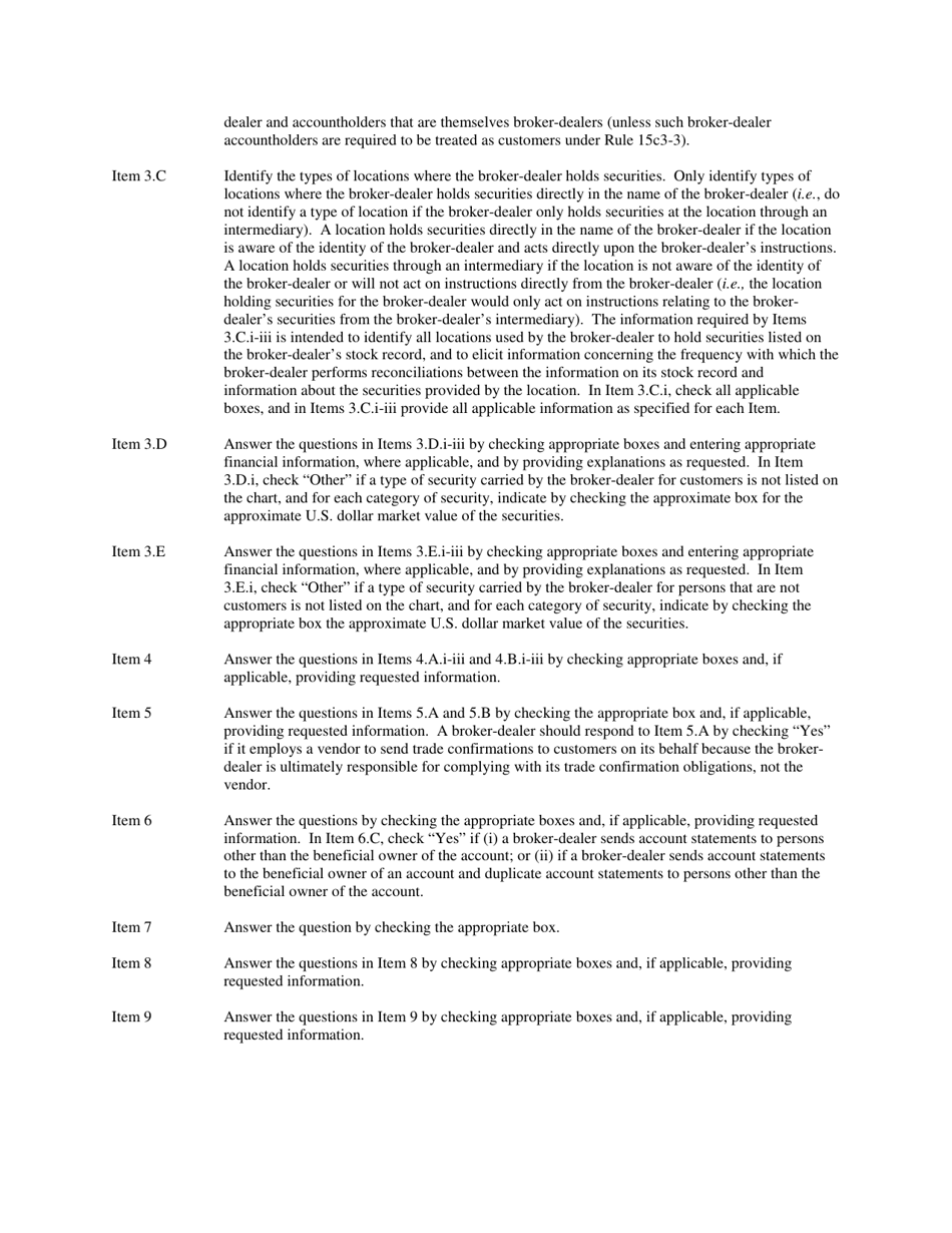 SEC Form 2897 Form Custody for Broker-Dealers, Page 3
