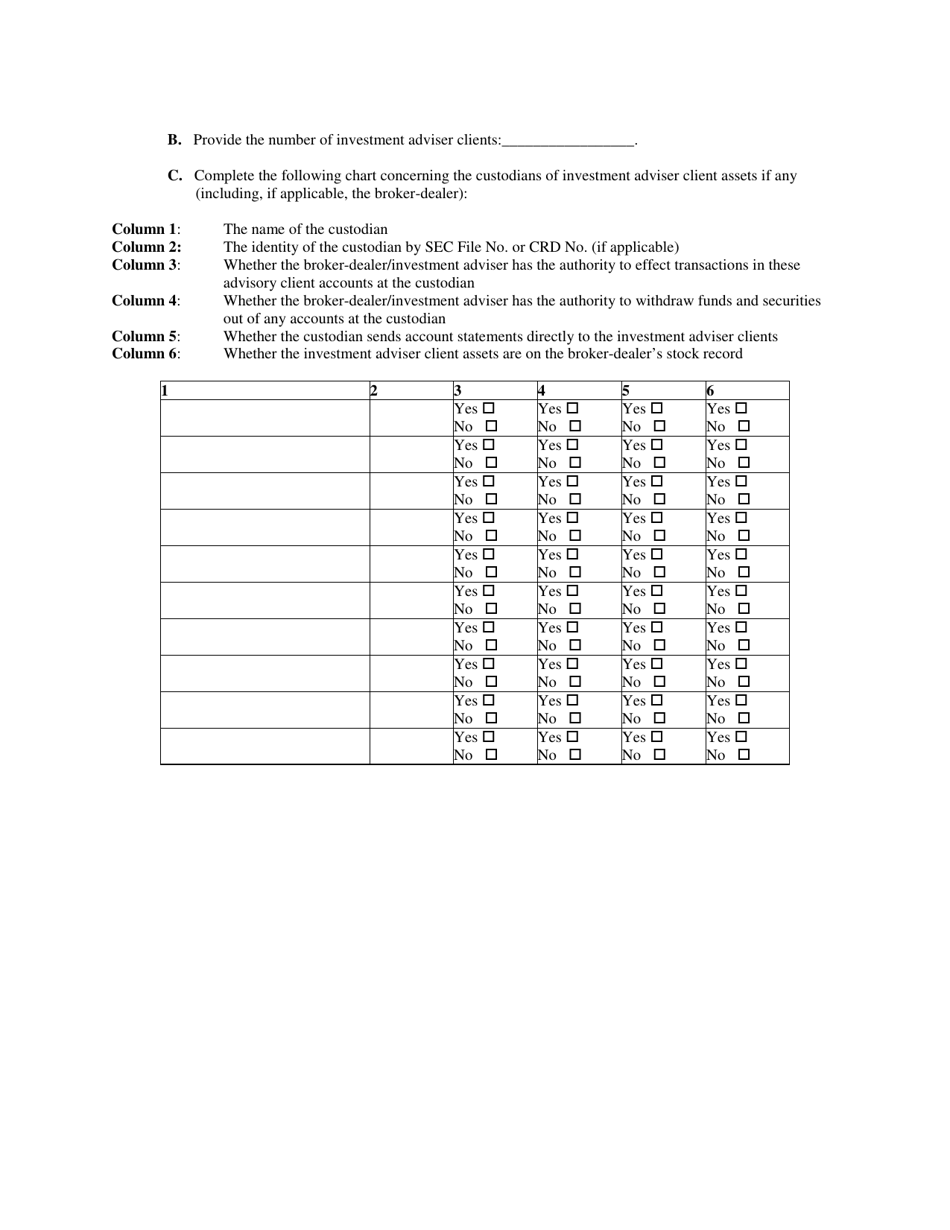 SEC Form 2897 Form Custody for Broker-Dealers, Page 9
