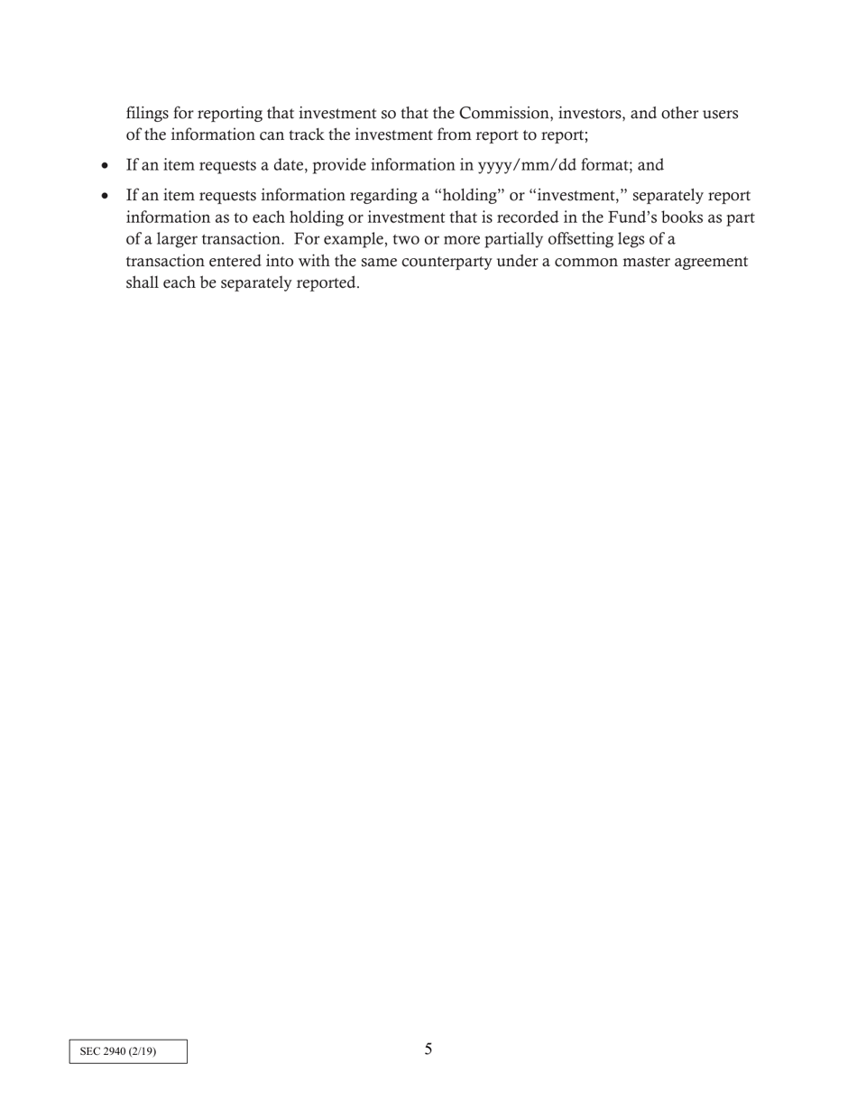 SEC Form 2940 (N-PORT) Monthly Portfolio Investments Report, Page 5