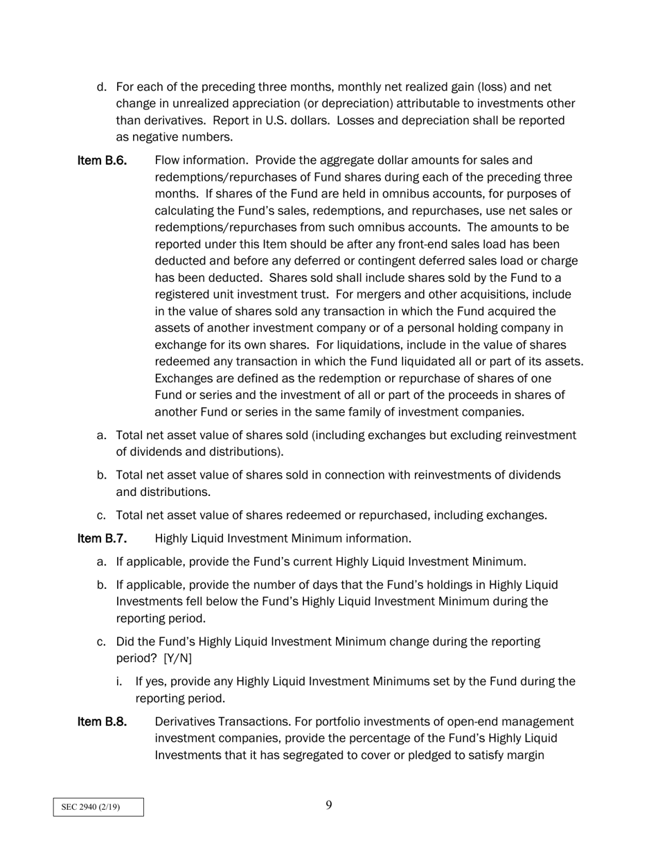 SEC Form 2940 (N-PORT) Monthly Portfolio Investments Report, Page 9