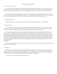 SEC Form 2082 (SE) Submission of Paper Format Exhibits by Edgar Electronic Filers, Page 2