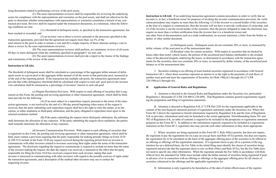 SEC Form 2909 (SF-3) Registration Statement Under the Securities Act of 1933, Page 3