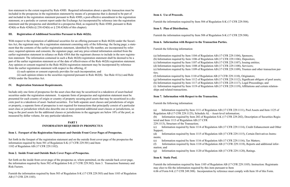 SEC Form 2909 (SF-3) Registration Statement Under the Securities Act of 1933, Page 4