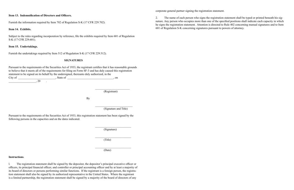 SEC Form 2909 (SF-3) Registration Statement Under the Securities Act of 1933, Page 6