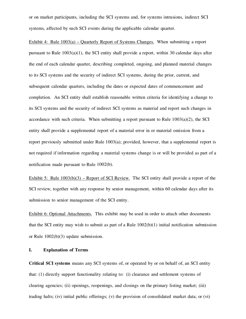 SEC Form 2919 (SCI) Systems Compliance and Integrity, Page 12
