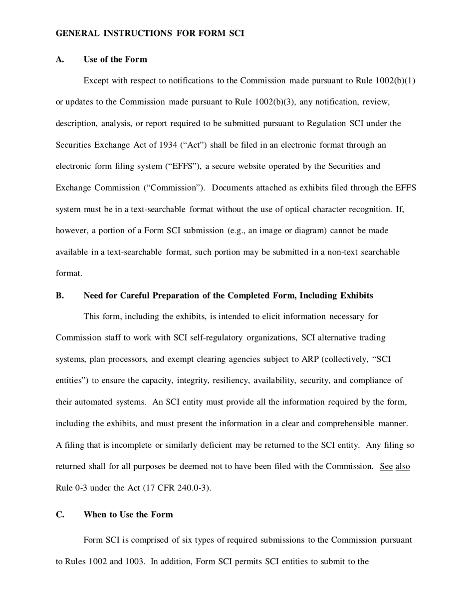 SEC Form 2919 (SCI) Systems Compliance and Integrity, Page 5