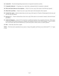 SEC Form 1666 (X-17F-1A) Missing/Lost/Stolen/Counterfeitsecurities Report, Page 3