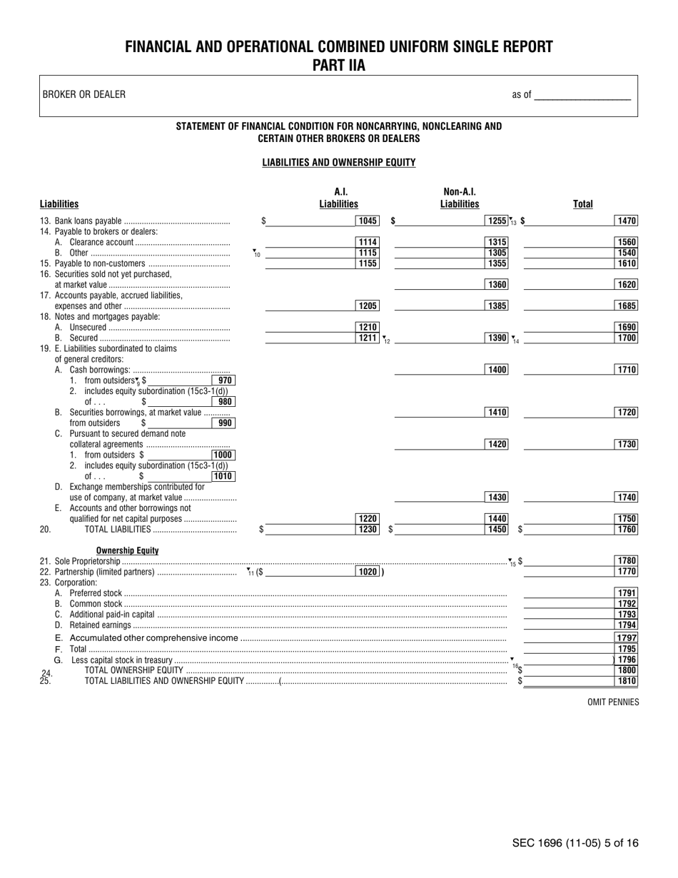 SEC Form 1696 (X-17A-5) Focus Report Part Iia, Page 4