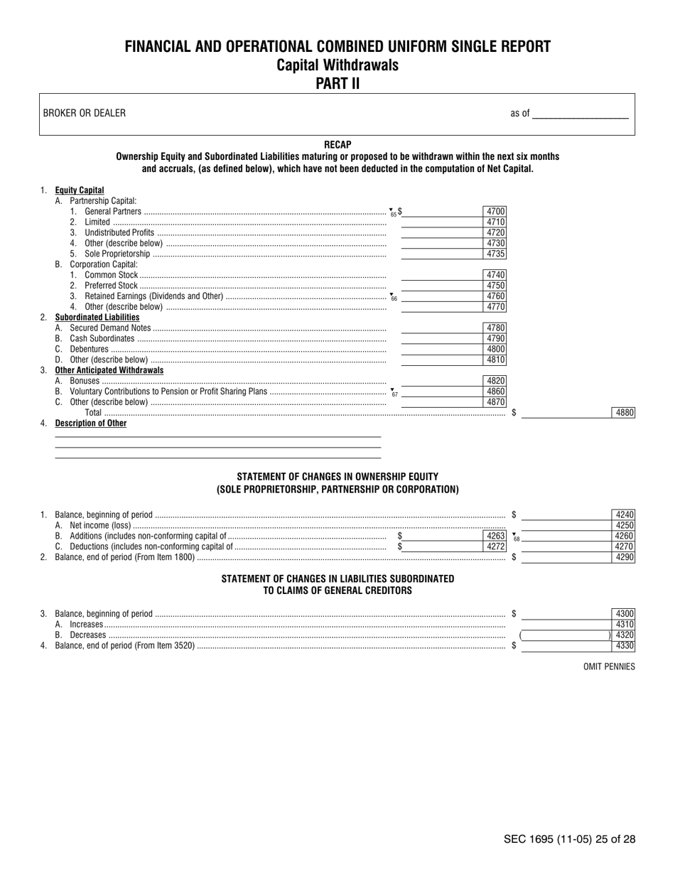 SEC Form 1695 (X-17A-5) Financial and Operational Combined Uniform Single (Focus) Report Part Ii, Page 14