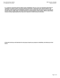 FWS Form 3-200-10B Federal Fish and Wildlife Permit Application Form - Rehabilitation, Page 7