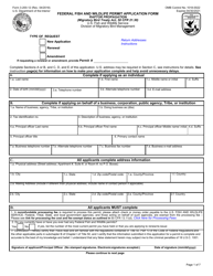 FWS Form 3-200-12 Federal Fish and Wildlife Permit Application Form - Raptor Propagation