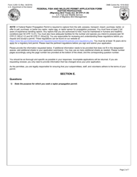 FWS Form 3-200-12 Federal Fish and Wildlife Permit Application Form - Raptor Propagation, Page 2