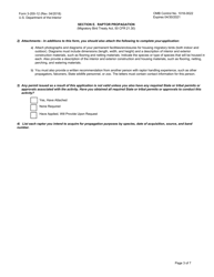 FWS Form 3-200-12 Federal Fish and Wildlife Permit Application Form - Raptor Propagation, Page 3