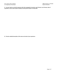 FWS Form 3-200-12 Federal Fish and Wildlife Permit Application Form - Raptor Propagation, Page 4