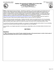 FWS Form 3-200-10F Federal Fish and Wildlife Permit Application Form - Special Purpose - Miscellaneous, Page 2