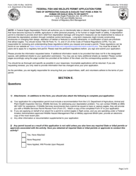 FWS Form 3-200-16 Federal Fish and Wildlife Permit Application Form - Take of Depredating Eagles &amp; Eagles That Pose a Risk to Human or Eagle Health or Safety, Page 2