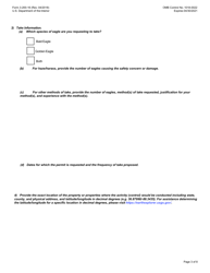 FWS Form 3-200-16 Federal Fish and Wildlife Permit Application Form - Take of Depredating Eagles &amp; Eagles That Pose a Risk to Human or Eagle Health or Safety, Page 3