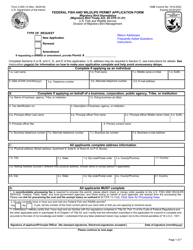 FWS Form 3-200-13 Federal Fish and Wildlife Permit Application Form - Migratory Bird Depredation