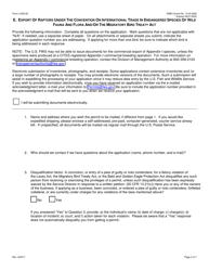 FWS Form 3-200-25 Federal Fish and Wildlife Permit Application Form - Export of Live Raptors Under the Convention on International Trade in Endangered Species (Cites) and/or Migratory Bird Treaty Act ( Mbta), Page 2