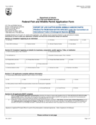 FWS Form 3-200-24 Federal Fish and Wildlife Permit Application Form - Export of Live Captive-Born Animals and/or Parts/Products From Non-native Species Under the Convention on International Trade in Endangered Species (Cites)