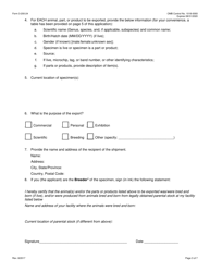 FWS Form 3-200-24 Federal Fish and Wildlife Permit Application Form - Export of Live Captive-Born Animals and/or Parts/Products From Non-native Species Under the Convention on International Trade in Endangered Species (Cites), Page 3