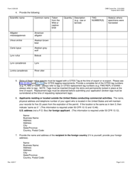 FWS Form 3-200-26 Federal Fish and Wildlife Permit Application Form - Commercial Export of Skins of 6 Native Species: Bobcat, Lynx, River Otter, Alaskan Brown Bear, Alaskan Gray Wolf, and American Alligator (Cites), Page 3