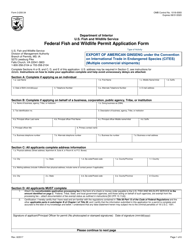 FWS Form 3-200-34 Federal Fish and Wildlife Permit Application Form - Export of American Ginseng Under the Convention on International Trade in Endangered Species (Cites) (Multiple Commercial Shipments)