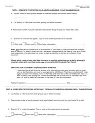 FWS Form 3-200-34 Federal Fish and Wildlife Permit Application Form - Export of American Ginseng Under the Convention on International Trade in Endangered Species (Cites) (Multiple Commercial Shipments), Page 3