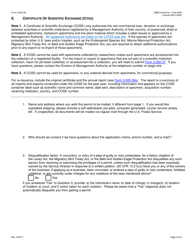 FWS Form 3-200-39 Federal Fish and Wildlife Permit Application Form - Certificate of Scientific Exchange (Cose) Under the Convention on International Trade in Endangered Species (Cites), Page 2