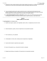 FWS Form 3-200-32 Federal Fish and Wildlife Permit Application Form - Export/Re-export of Plants and Plant Products Under the Convention on International Trade in Endangered Species (Cites), Page 6