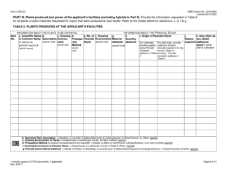 FWS Form 3-200-33 Federal Fish and Wildlife Permit Application Form - Export of Artificially Propagated Live Plants (Single and Multiple Commercial Shipments), Page 6