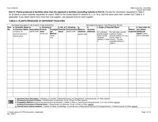 FWS Form 3-200-33 Federal Fish and Wildlife Permit Application Form - Export of Artificially Propagated Live Plants (Single and Multiple Commercial Shipments), Page 7