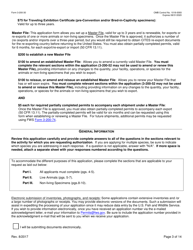 FWS Form 3-200-30 Federal Fish and Wildlife Permit Application Form - Export/Re-export/Re-import of Traveling Exhibitions (And Reissuance) Under the Convention on International Trade in Endangered Species (Cites) and/or U.S. Endangered Species Act (Esa), Page 3