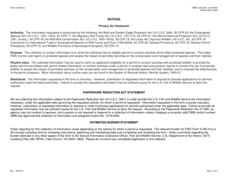 FWS Form 3-200-41A Captive-Bred Wildlife Registration Annual Report, Page 2
