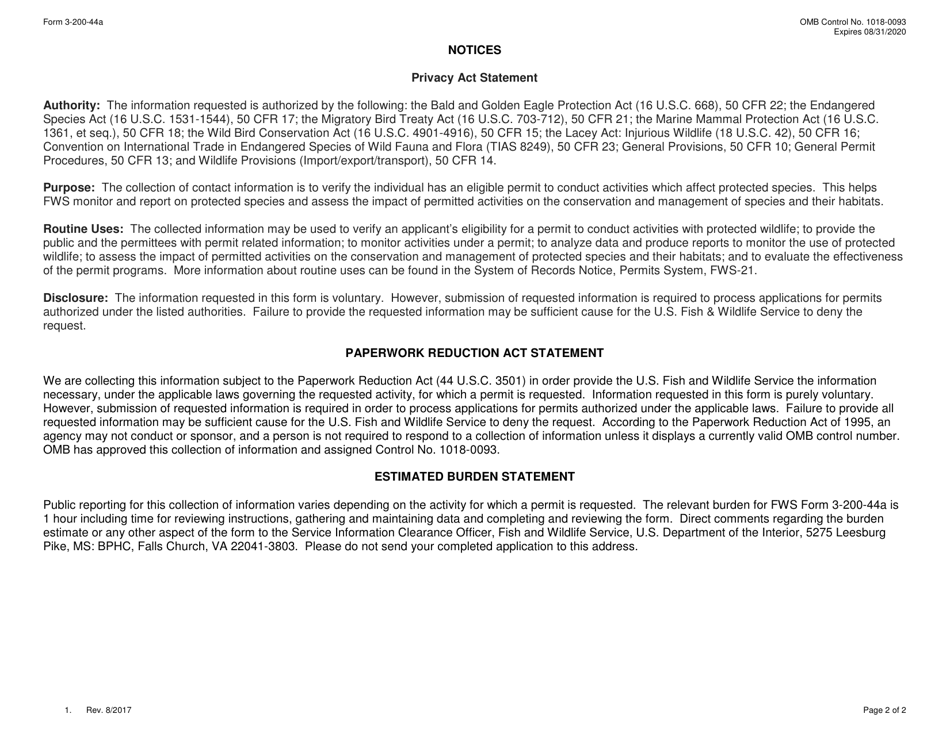 FWS Form 3-200-44A Registered Agent / Tannery BI-Annual Inventory Report, Page 2