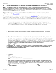 FWS Form 3-200-40 Federal Fish and Wildlife Permit Application Form - Export and Re-import of Museum Specimens Under the U.S. Endangered Species Act (Esa), Page 2