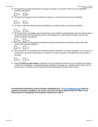 FWS Form 3-200-40 Federal Fish and Wildlife Permit Application Form - Export and Re-import of Museum Specimens Under the U.S. Endangered Species Act (Esa), Page 4