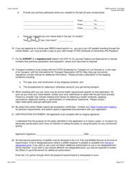 FWS Form 3-200-46 Federal Fish and Wildlife Permit Application Form - Import/Export/Re-export of Personal Pets Under the Convention on International Trade in Endangered Species (Cites) and/or the U.S. Endangered Species Act (Esa), Page 5