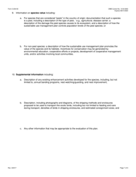 FWS Form 3-200-50 Federal Fish and Wildlife Permit Application Form - Approval of a Sustainable Use Management Plan Under the Wild Bird Conservation Act (Wbca), Page 7