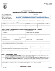 Document preview: FWS Form 3-200-49 Federal Fish and Wildlife Permit Application Form - Approval, Amendment or Renewal of a Cooperative Breeding Program Under the Wild Bird Conservation Act (Wbca)