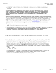 FWS Form 3-200-47 Federal Fish and Wildlife Permit Application Form - Import of Birds for Scientific Research or Zoological Breeding and Display Under the Wild Bird Conservation Act (Wbca), Page 2