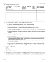 FWS Form 3-200-47 Federal Fish and Wildlife Permit Application Form - Import of Birds for Scientific Research or Zoological Breeding and Display Under the Wild Bird Conservation Act (Wbca), Page 3