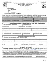 FWS Form 3-200-67 Federal Fish and Wildlife Permit Application Form - Special Canada Goose Permit