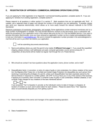 FWS Form 3-200-65 Federal Fish and Wildlife Permit Application Form - Registration of Appendix- I Commercial Breeding Operations Under the Convention on International Trade in Endangered Species (Cites), Page 2