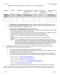 FWS Form 3-200-43 Federal Fish and Wildlife Permit Application Form - Take/Import/Export of Marine Mammals for Public Display, Scientific Research, Enhancement, or Rescue/Rehabilitation/Release Activities or Renewal/Amendment of Existing Permit (Mmpa and/or Esa), Page 6