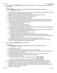 FWS Form 3-200-43 Federal Fish and Wildlife Permit Application Form - Take/Import/Export of Marine Mammals for Public Display, Scientific Research, Enhancement, or Rescue/Rehabilitation/Release Activities or Renewal/Amendment of Existing Permit (Mmpa and/or Esa), Page 7