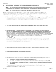 FWS Form 3-200-66 Federal Fish and Wildlife Permit Application Form - Replacement Document (Cites/Esa/Mmpa/Wbca/Lacey Act), Page 2