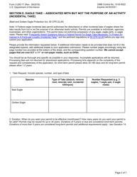 FWS Form 3-200-71 Federal Fish and Wildlife Permit Application Form - Eagle Take &quot; Associated With but Not the Purpose of an Activity (Incidental Take), Page 2