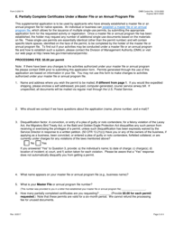 FWS Form 3-200-74 Federal Fish and Wildlife Permit Application Form: Partially Complete Certification Under a Master File or an Annual Program File Under the Convention on the International Trade in Endangered Species (Cites), Page 2